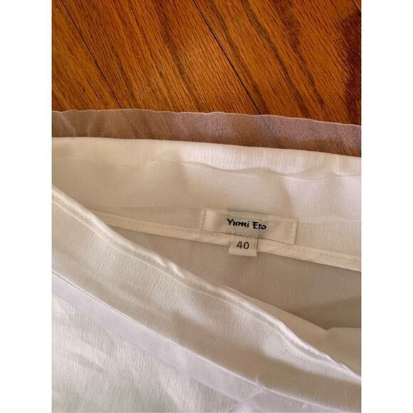 Yumi Eto White Midi Off Shoulder Chic Dress Size 40/8 - Picture 6 of 12